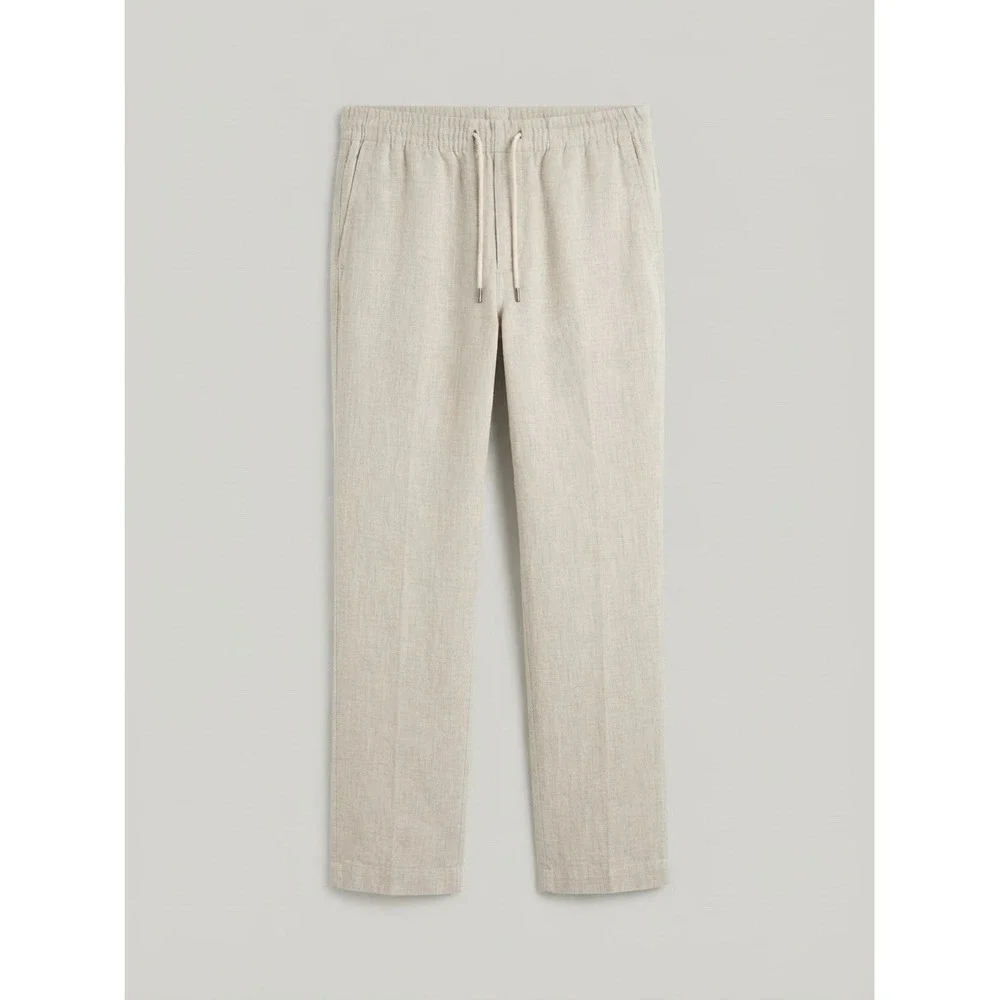 Quince Linen Wide Leg Pants Women L Beige Nuetral Minimal Beach Boho Peasant